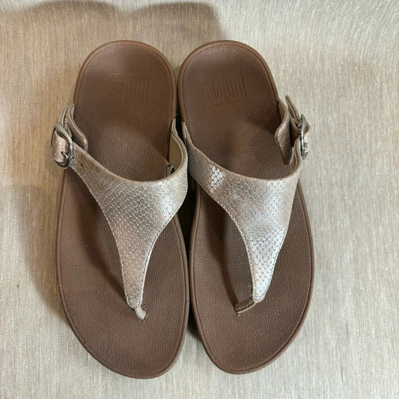 FITFLOP Sz 5 Front Toe Post Flip Flop Style Platform Slip On Slides  Sandals - Picture 3 of 8